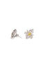 Fancy Yellow & White Diamond Leaf Earrings