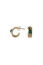 Fluted Oval Malachite Hoop Earrings