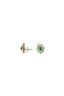 Oval Emerald Studs with Double Halo