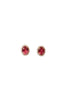 Oval Ruby Halo Studs