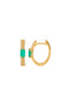 Emerald & Diamonds Oval Hoop Earrings