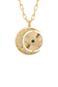 Fluted Moon & Evil Eye Diamond Necklace