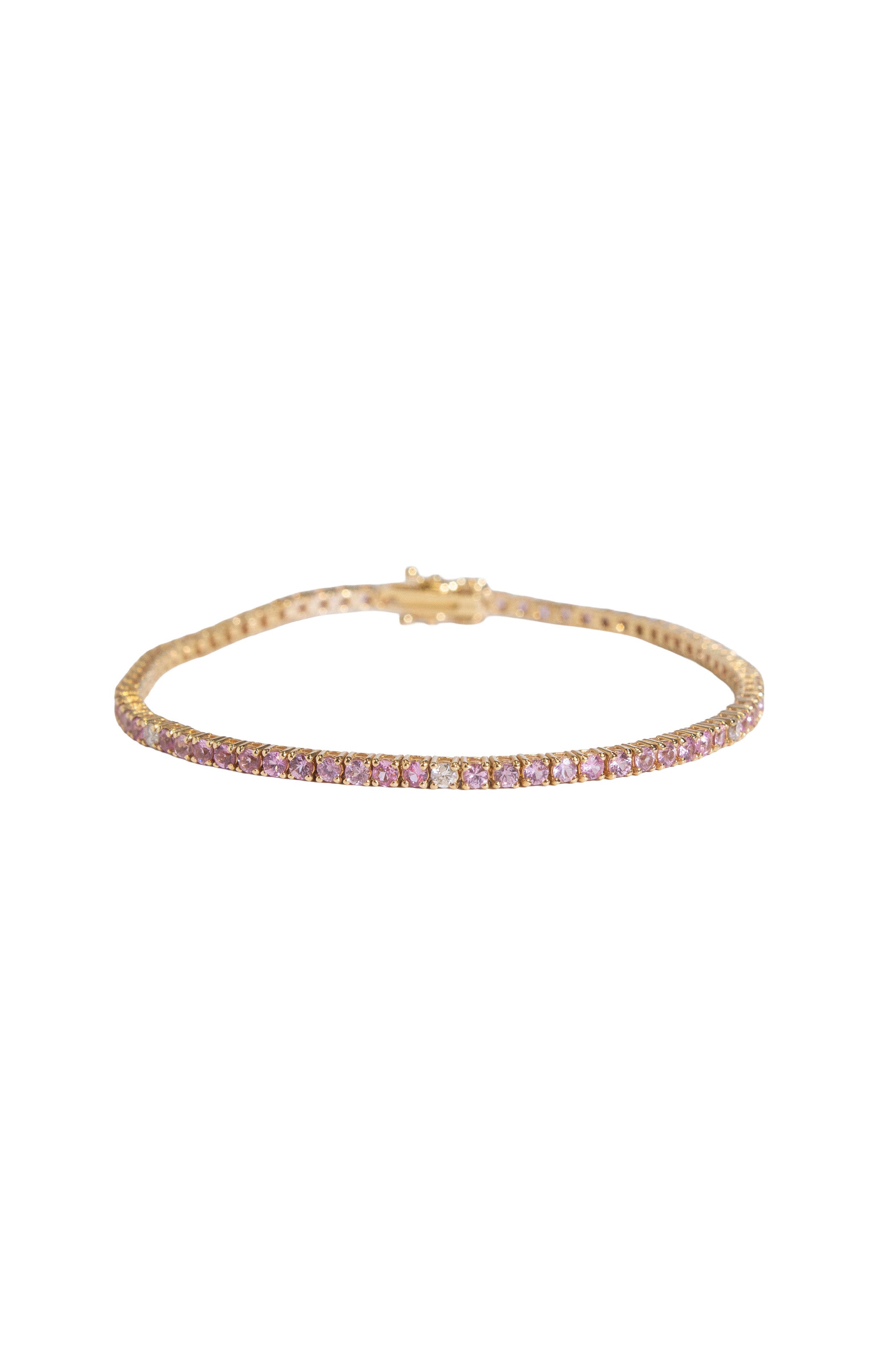 Pink Sapphire & Diamond Tennis Bracelet Main image