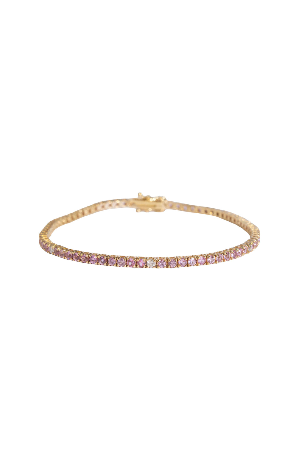 Pink Sapphire & Diamond Tennis Bracelet