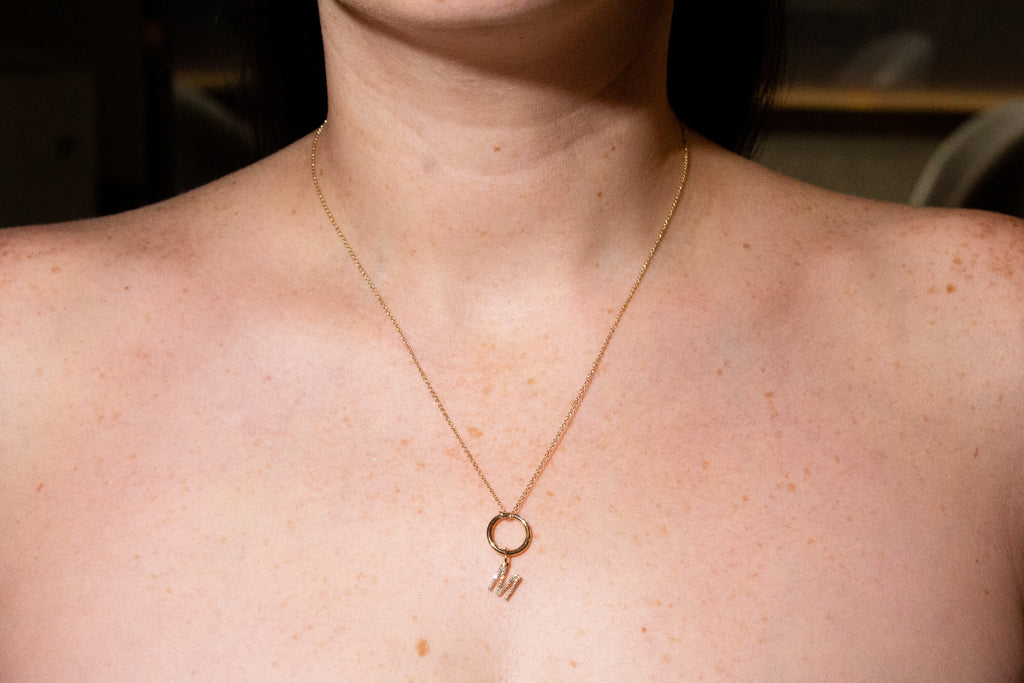 Initial Diamond Charm (7MM)