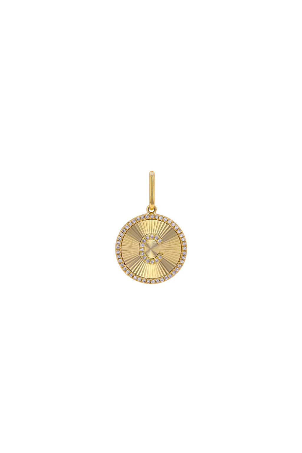 Fluted Initial Diamond Charm