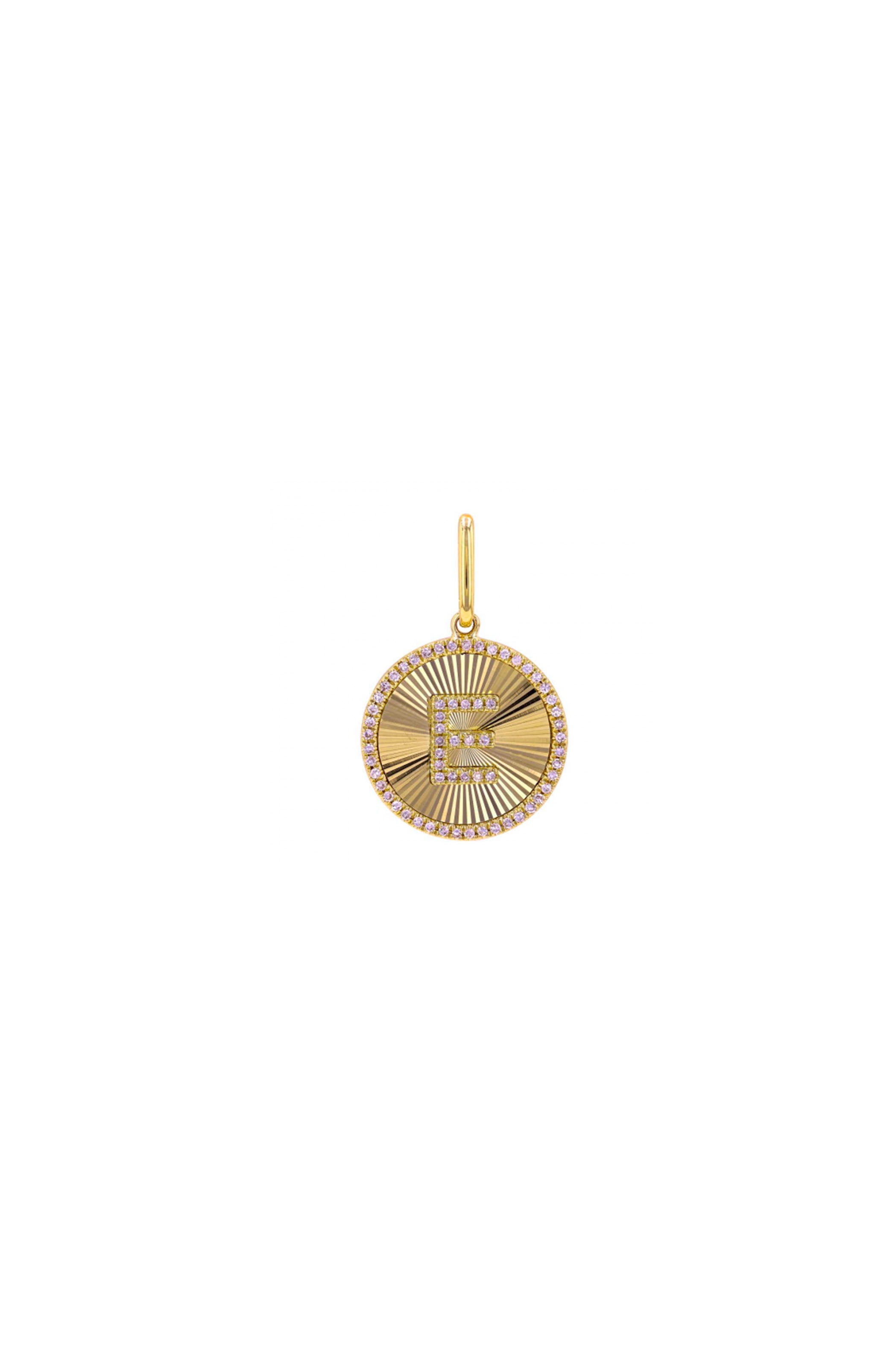 Fluted Initial Diamond Charm
