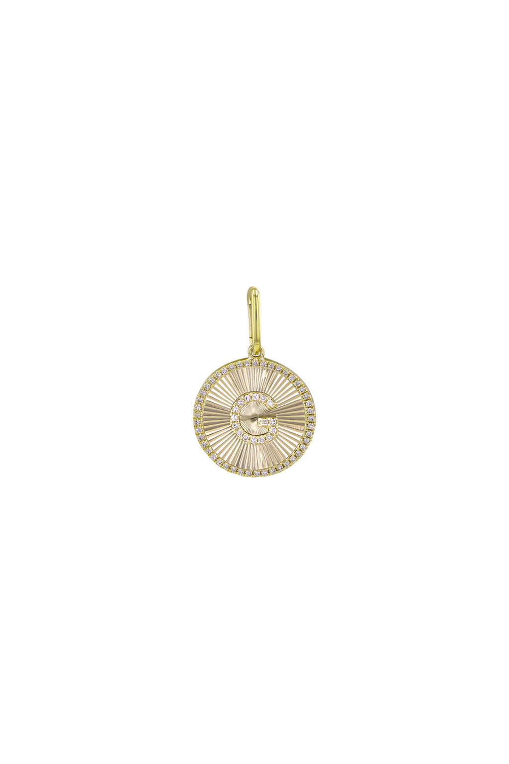 Fluted Initial Diamond Charm