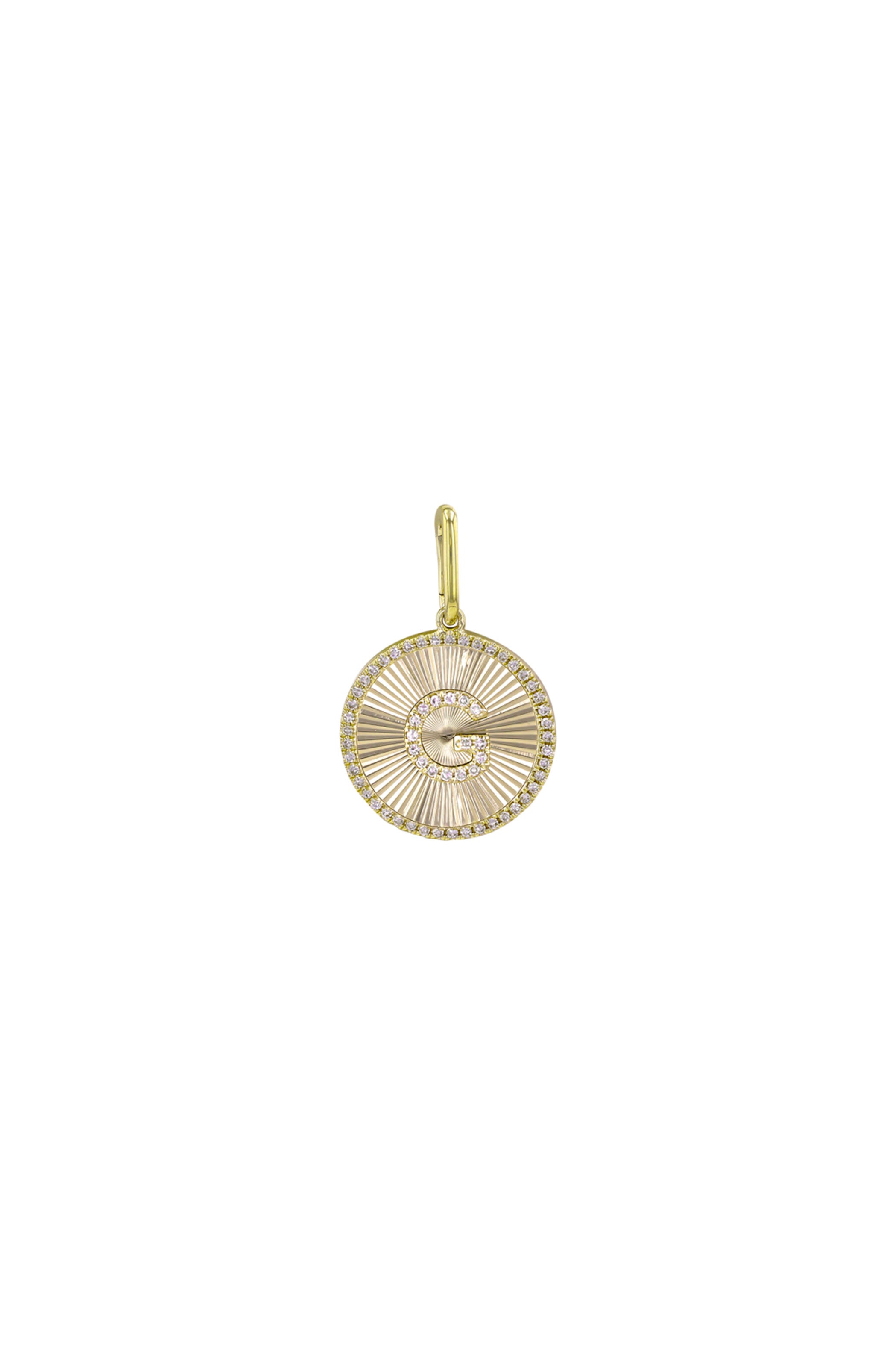 Fluted Initial Diamond Charm
