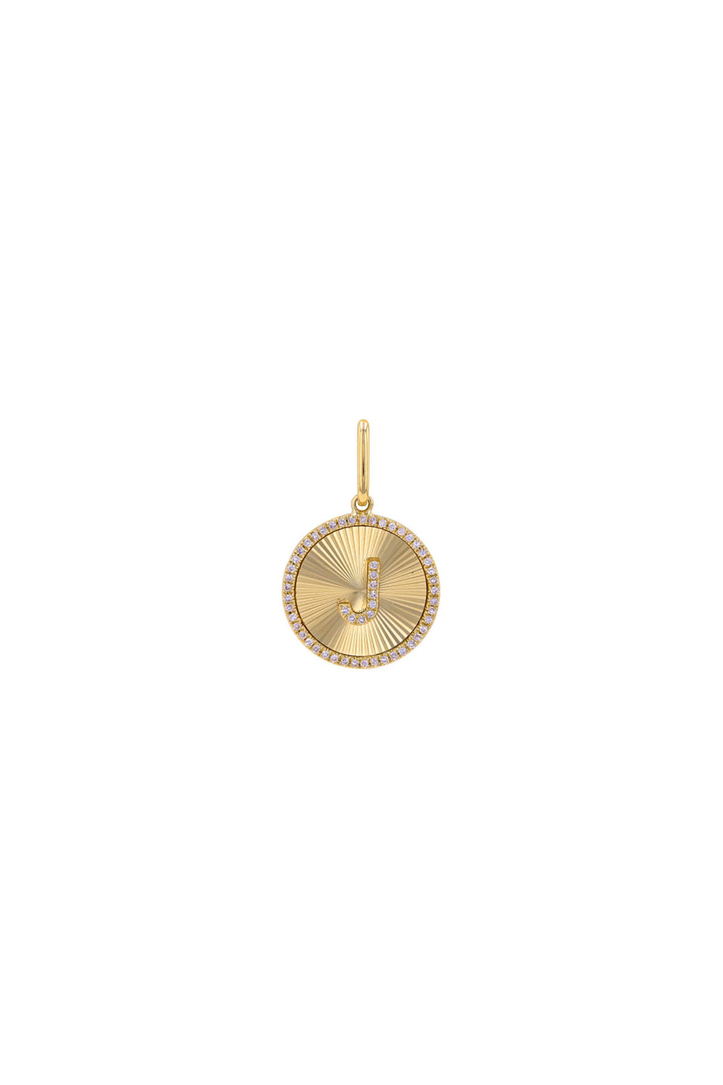 Fluted Initial Diamond Charm