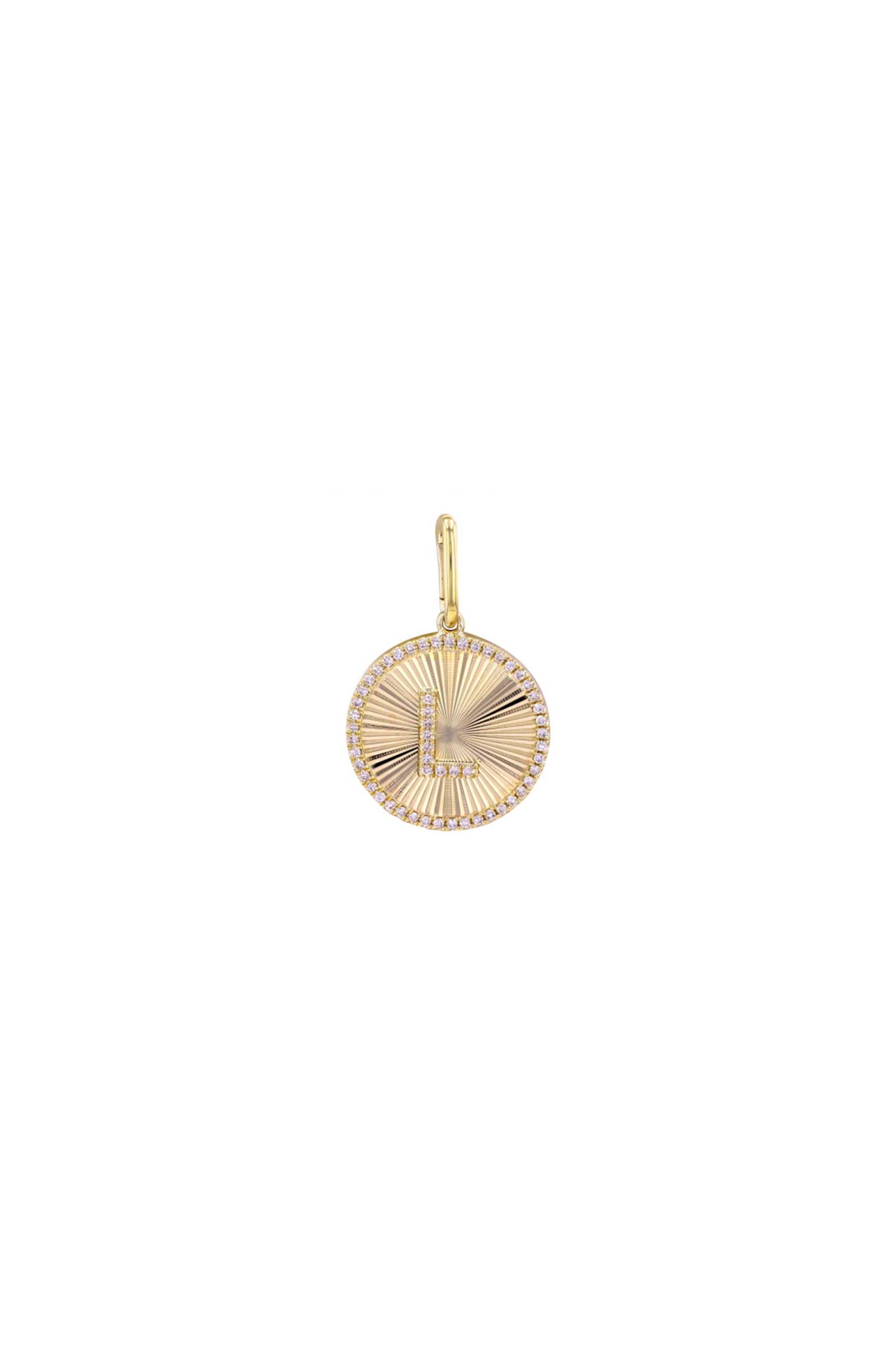 Fluted Initial Diamond Charm