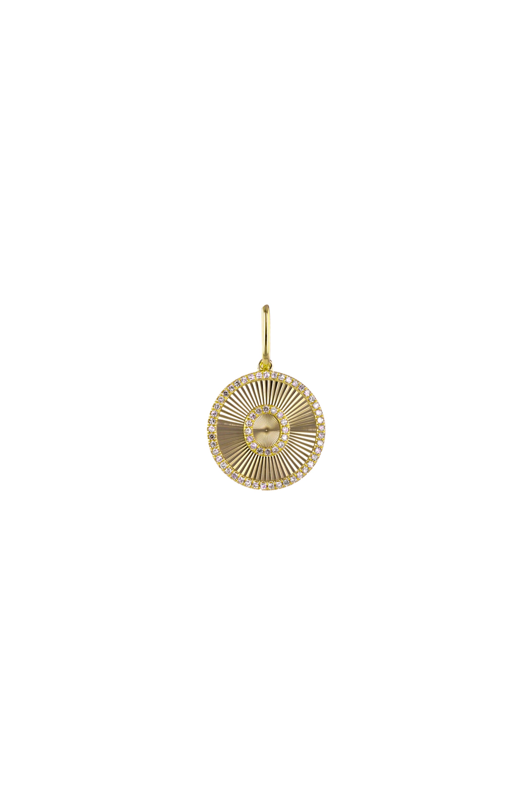 Fluted Initial Diamond Charm