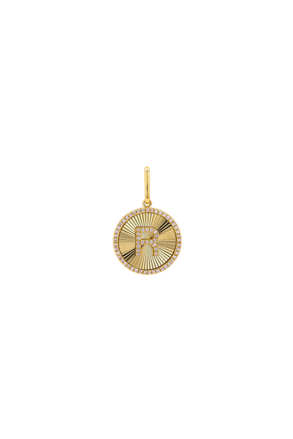 Fluted Initial Diamond Charm