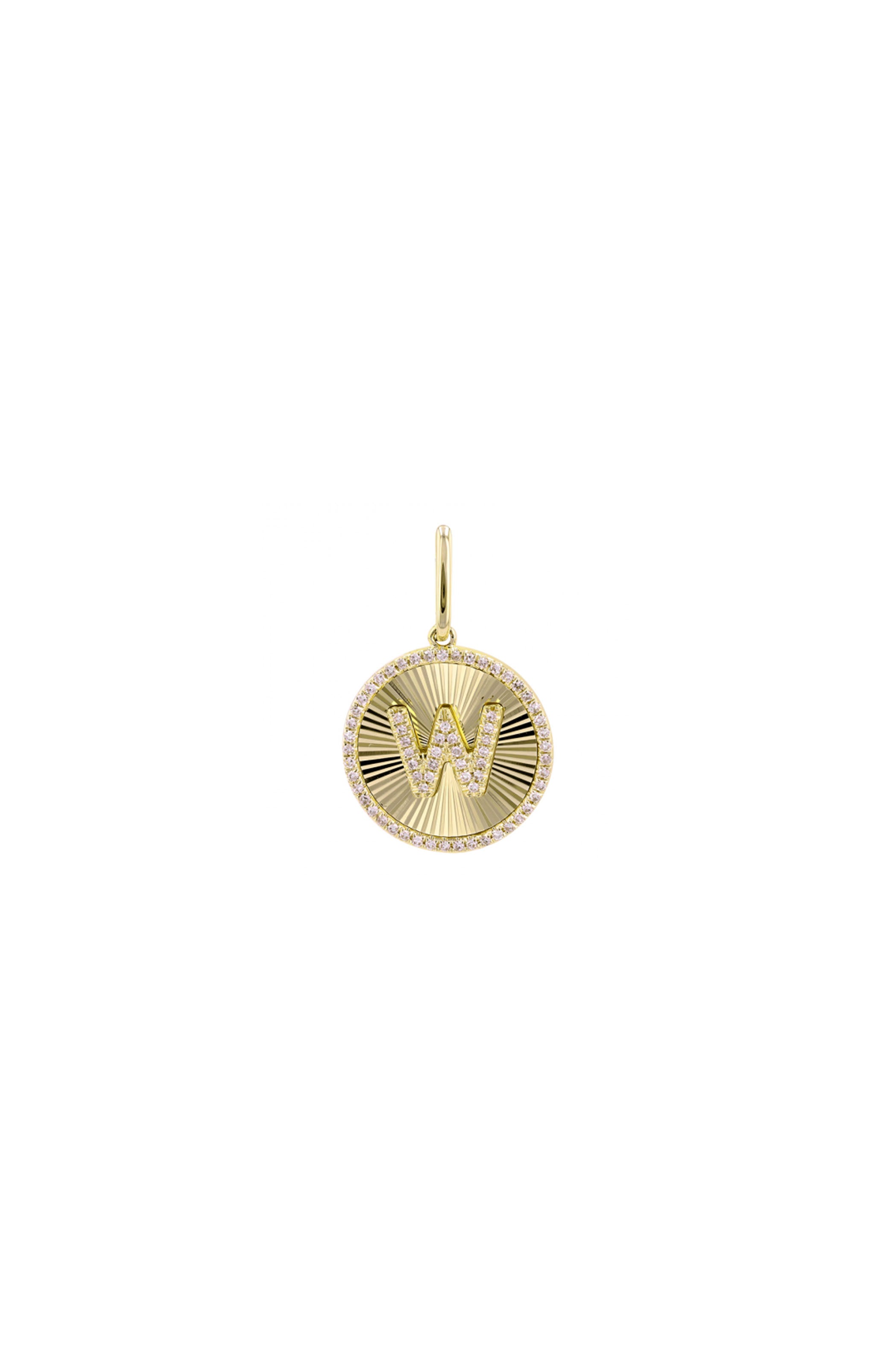 Fluted Initial Diamond Charm