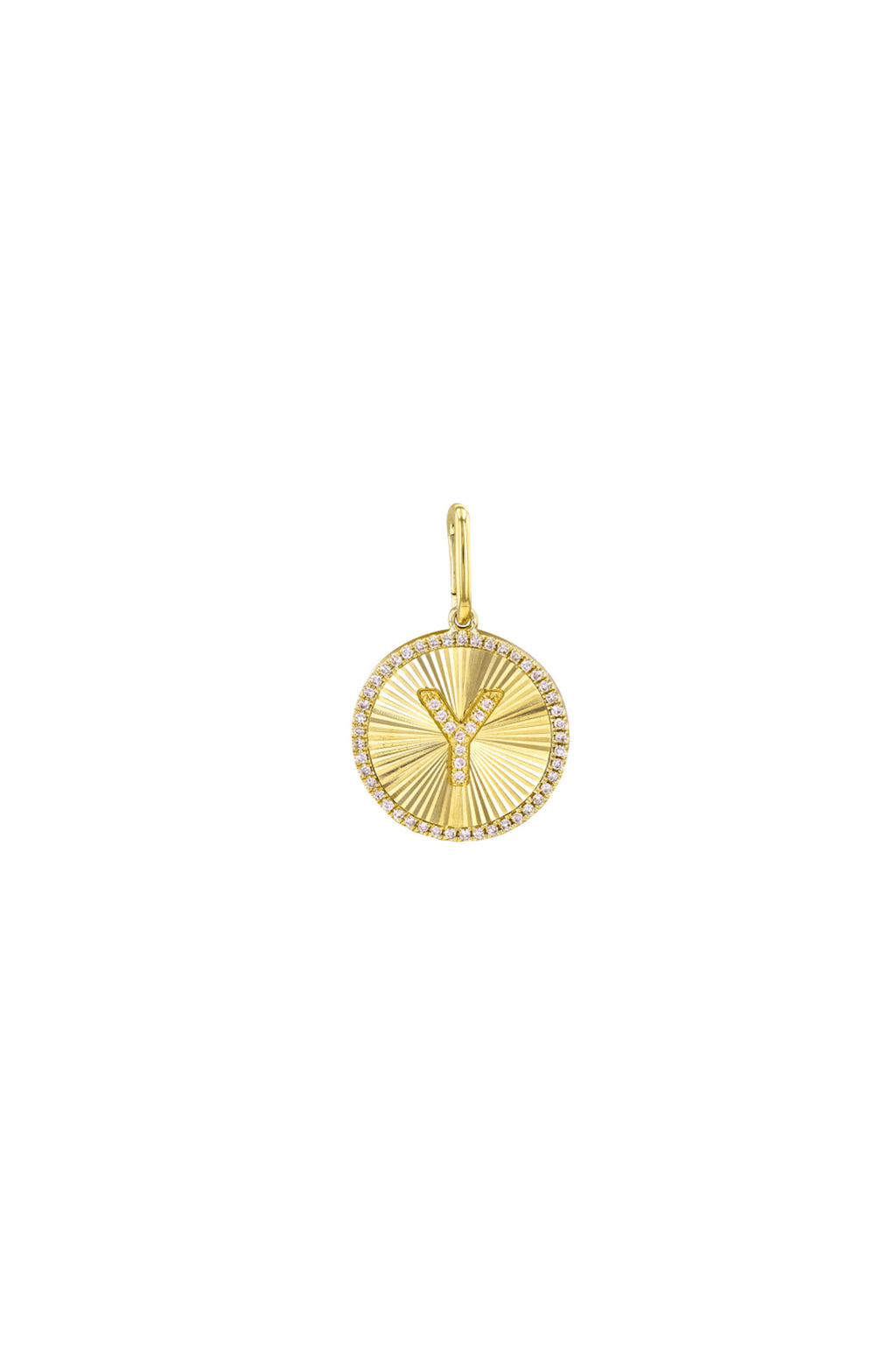 Fluted Initial Diamond Charm