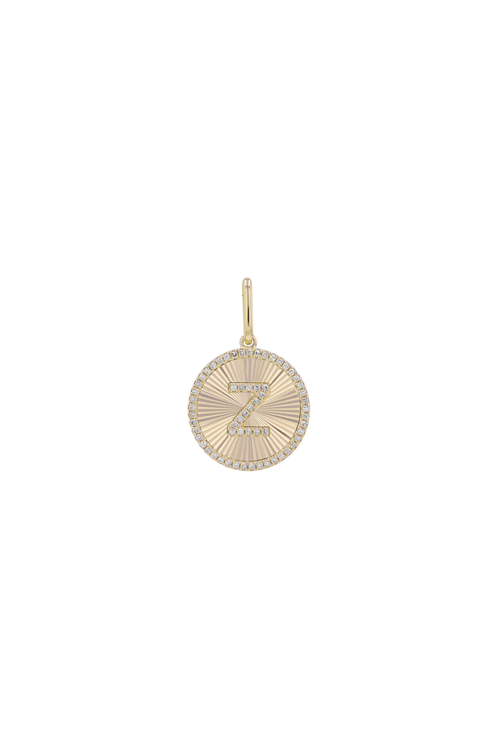 Fluted Initial Diamond Charm