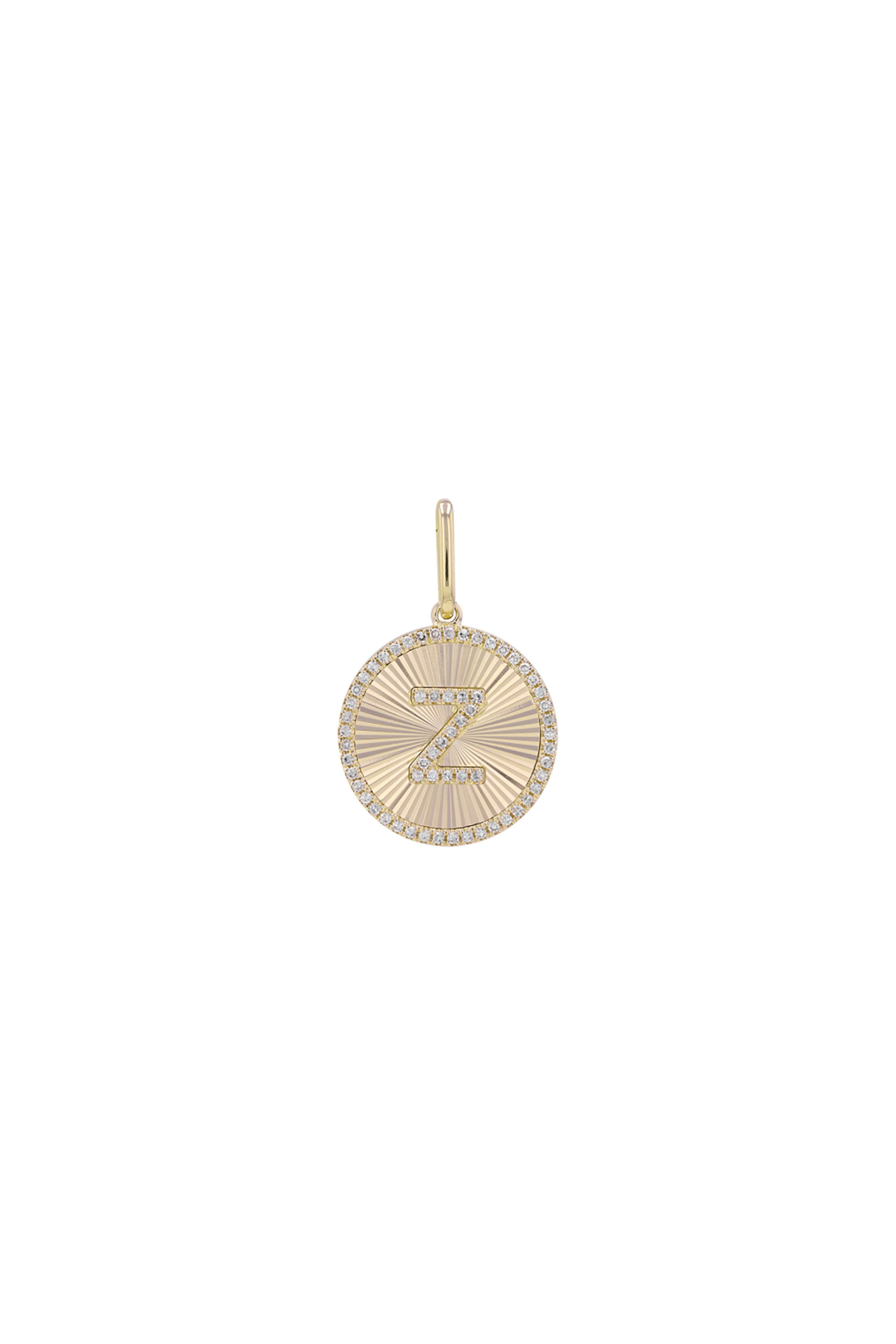 Fluted Initial Diamond Charm