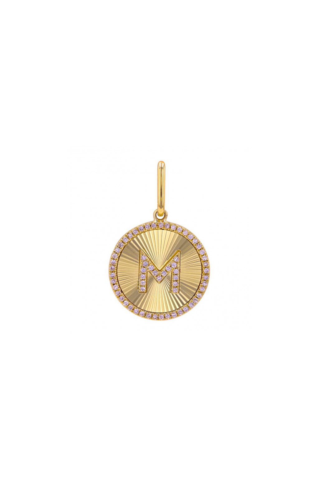 Fluted Initial Diamond Charm