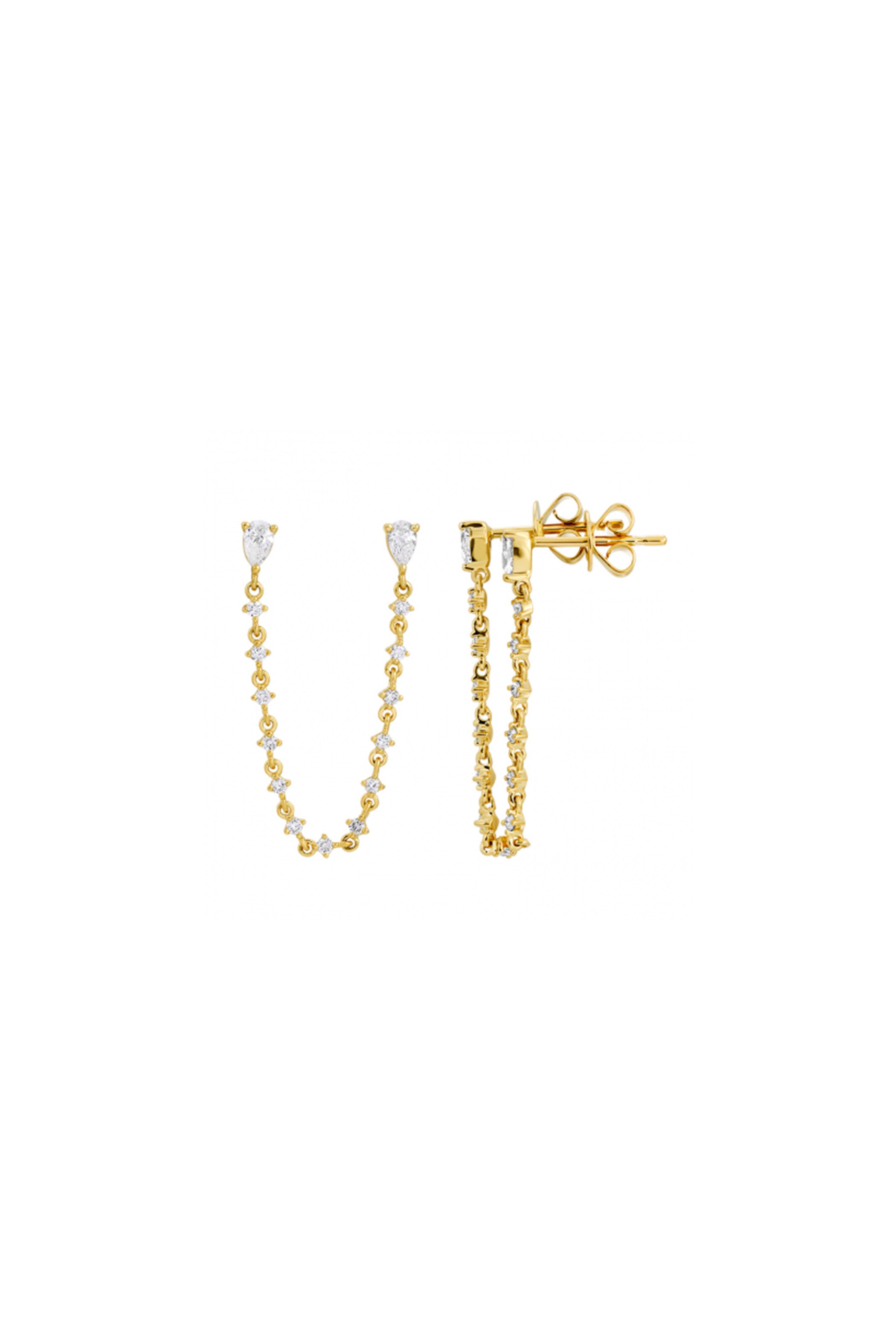 Double Pear Diamond Chain Earrings Main image
