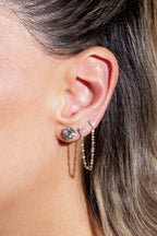 Double Pear Diamond Chain Earrings