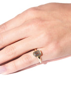 Bezel Set Solitaire Emerald Cut Diamond Pinky Ring