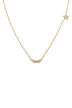 Diamond Star & Moon Necklace