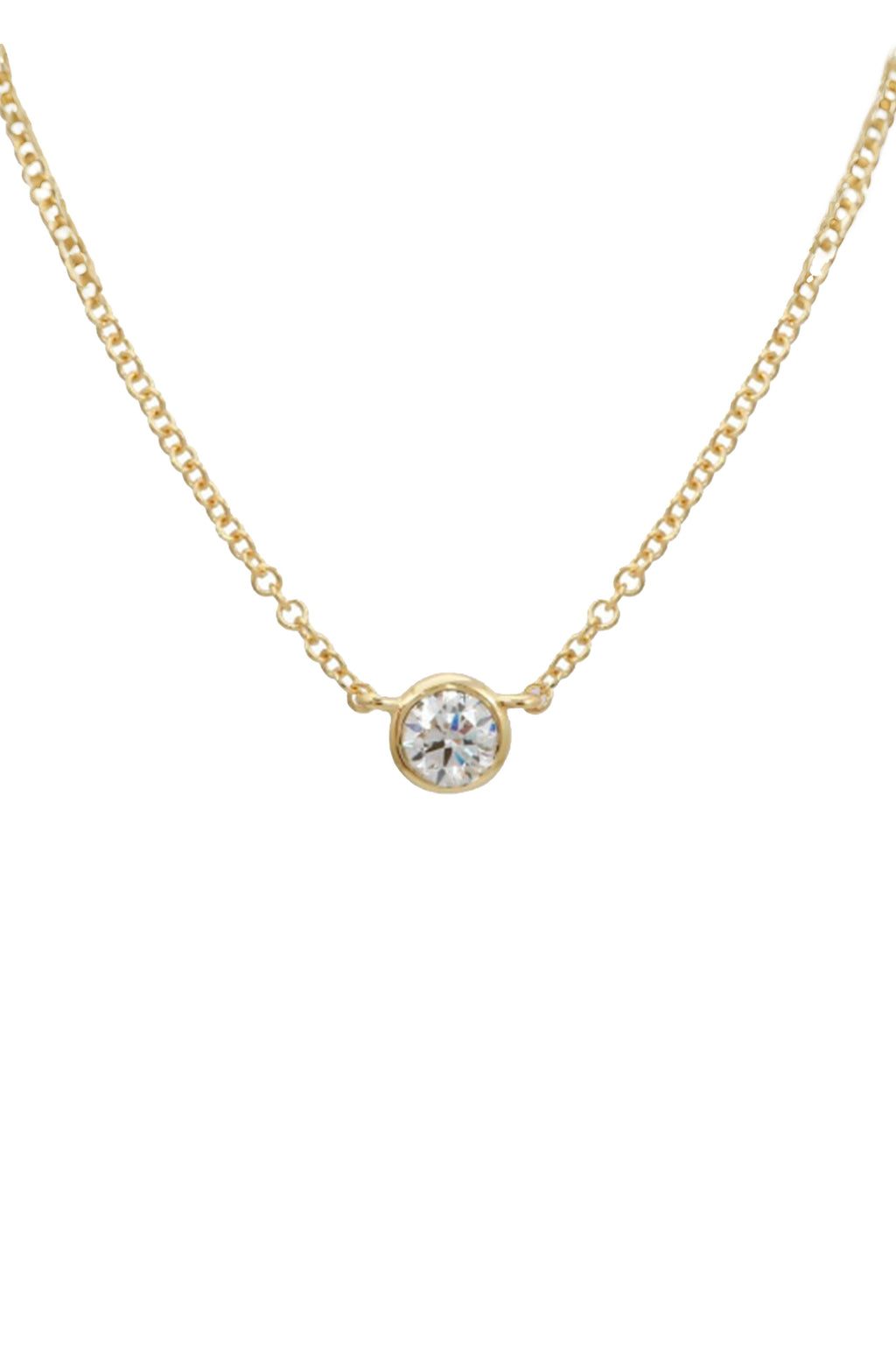Bezel Set Solitaire Diamond Necklace