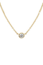 Bezel Set Solitaire Diamond Necklace