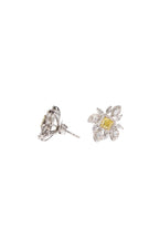 Fancy Yellow & White Diamond Leaf Earrings