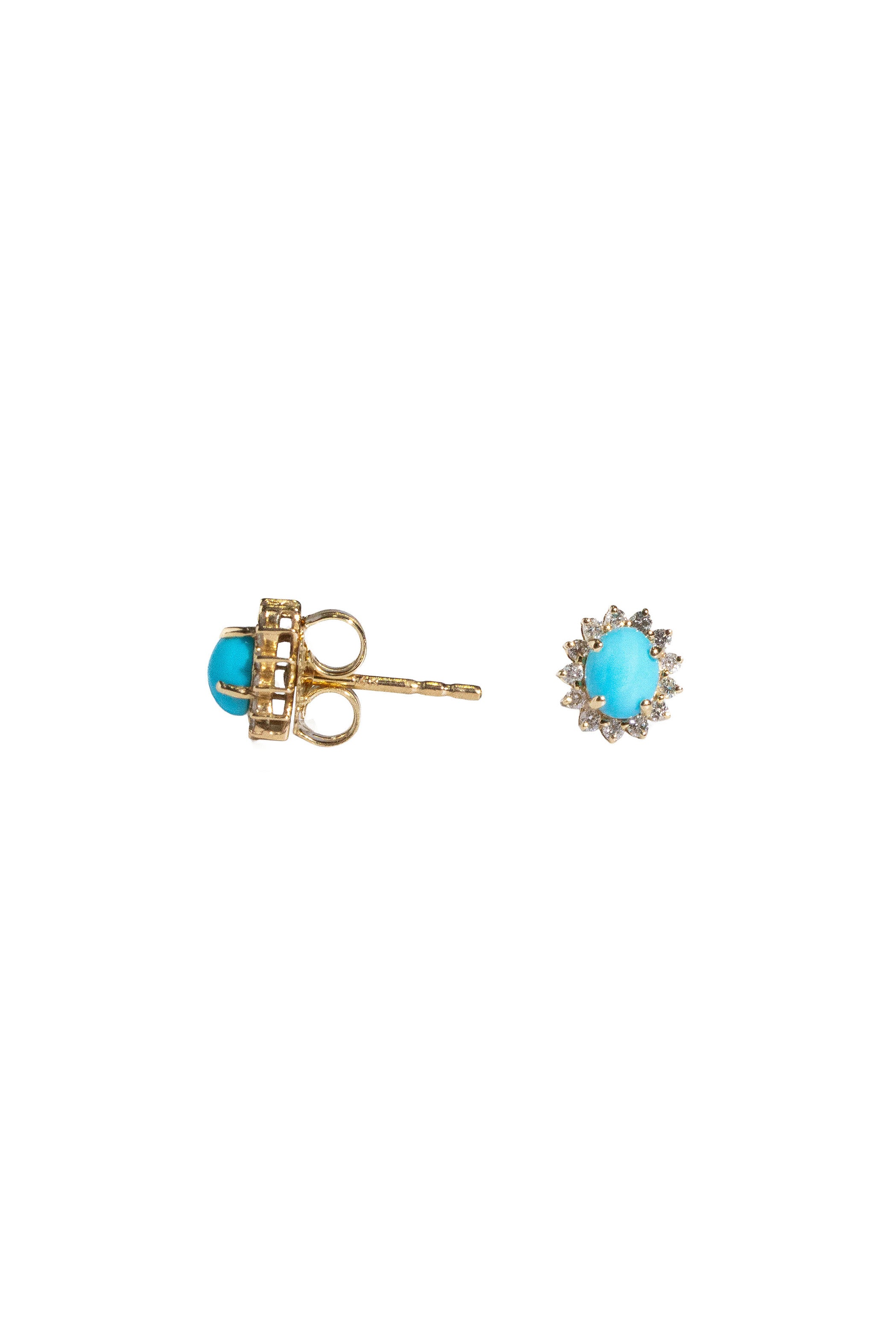 Mini Turquoise & Diamond Earrings Main image