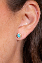 Mini Turquoise & Diamond Earrings