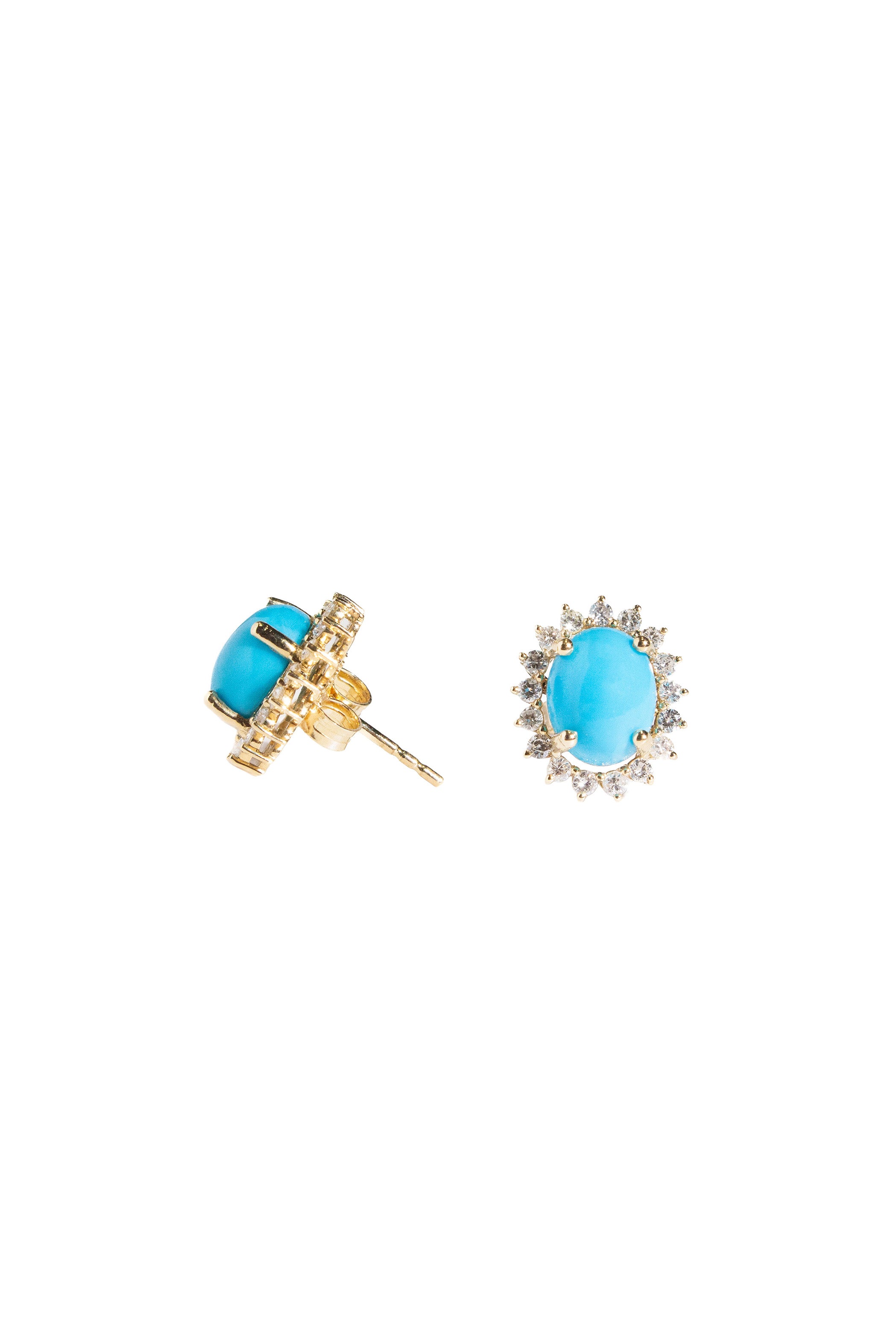 Medium Turquoise & Diamong Earrings Main image