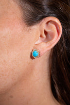 Medium Turquoise & Diamong Earrings