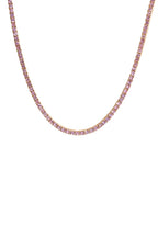 Pink Sapphire Tennis Necklace