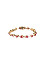 Oval Ruby & Diamond Halo Bracelet