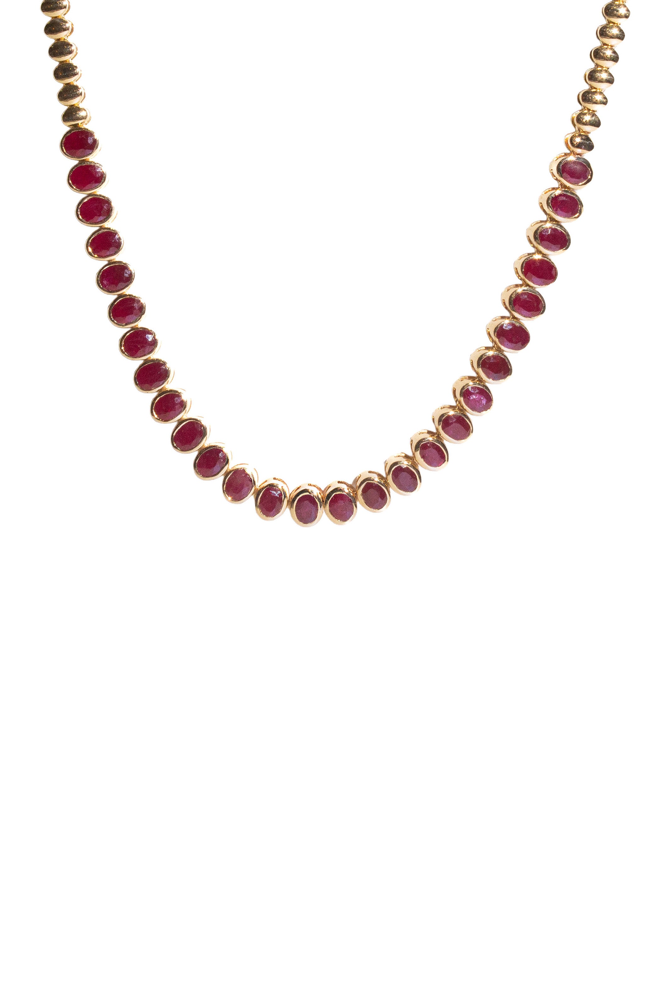 Bezel Set Oval Ruby Choker