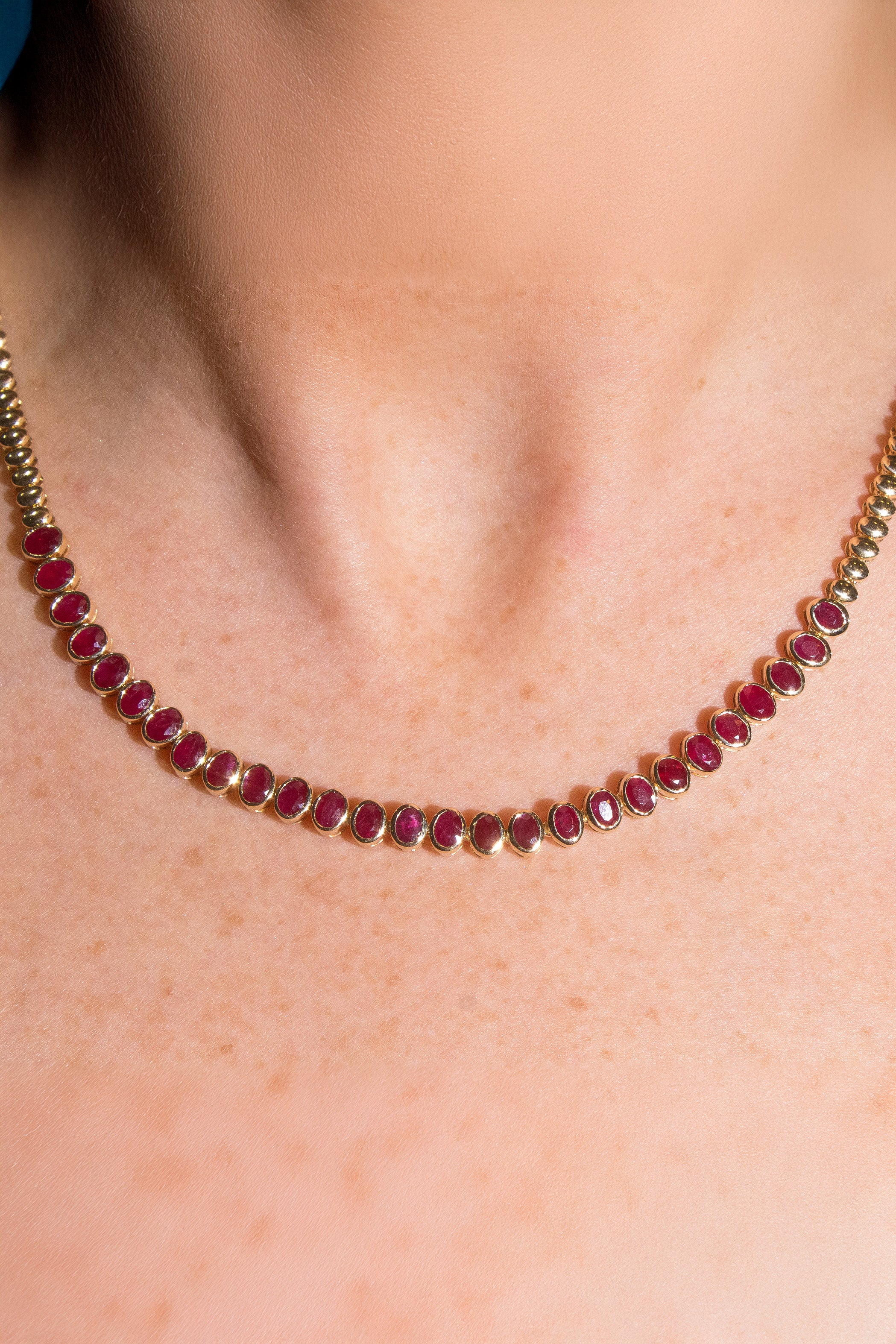 Bezel Set Oval Ruby Choker Secondary image