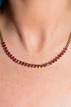 Bezel Set Oval Ruby Choker