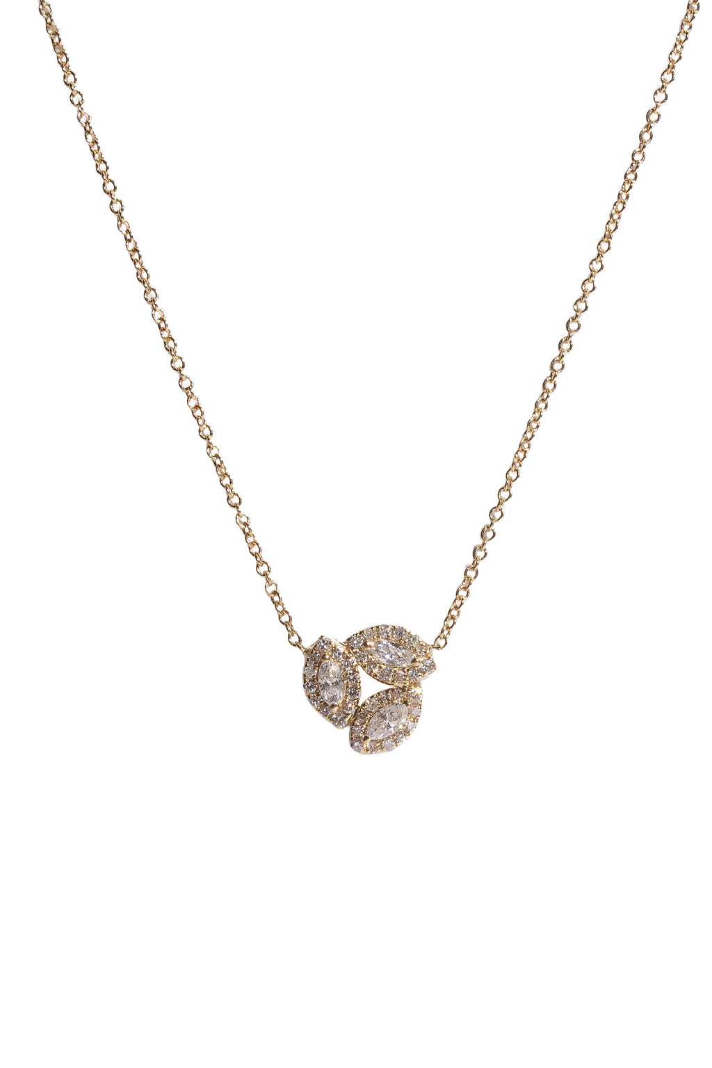 Three Stone Marquise Necklace