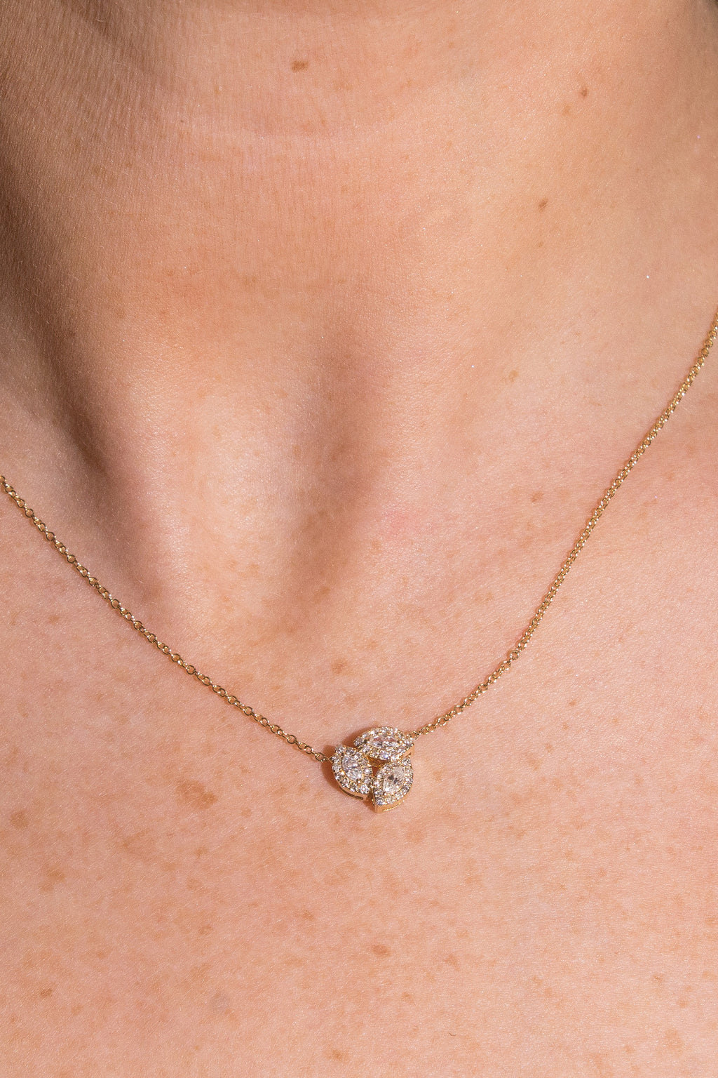 Three Stone Marquise Necklace