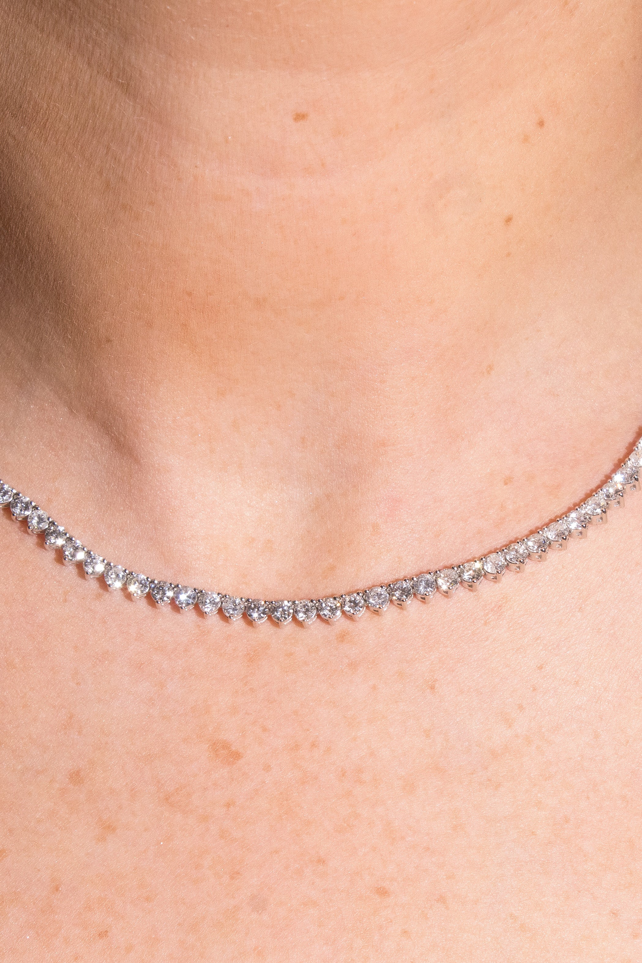 3 Prong Tennis Necklace Secondary image