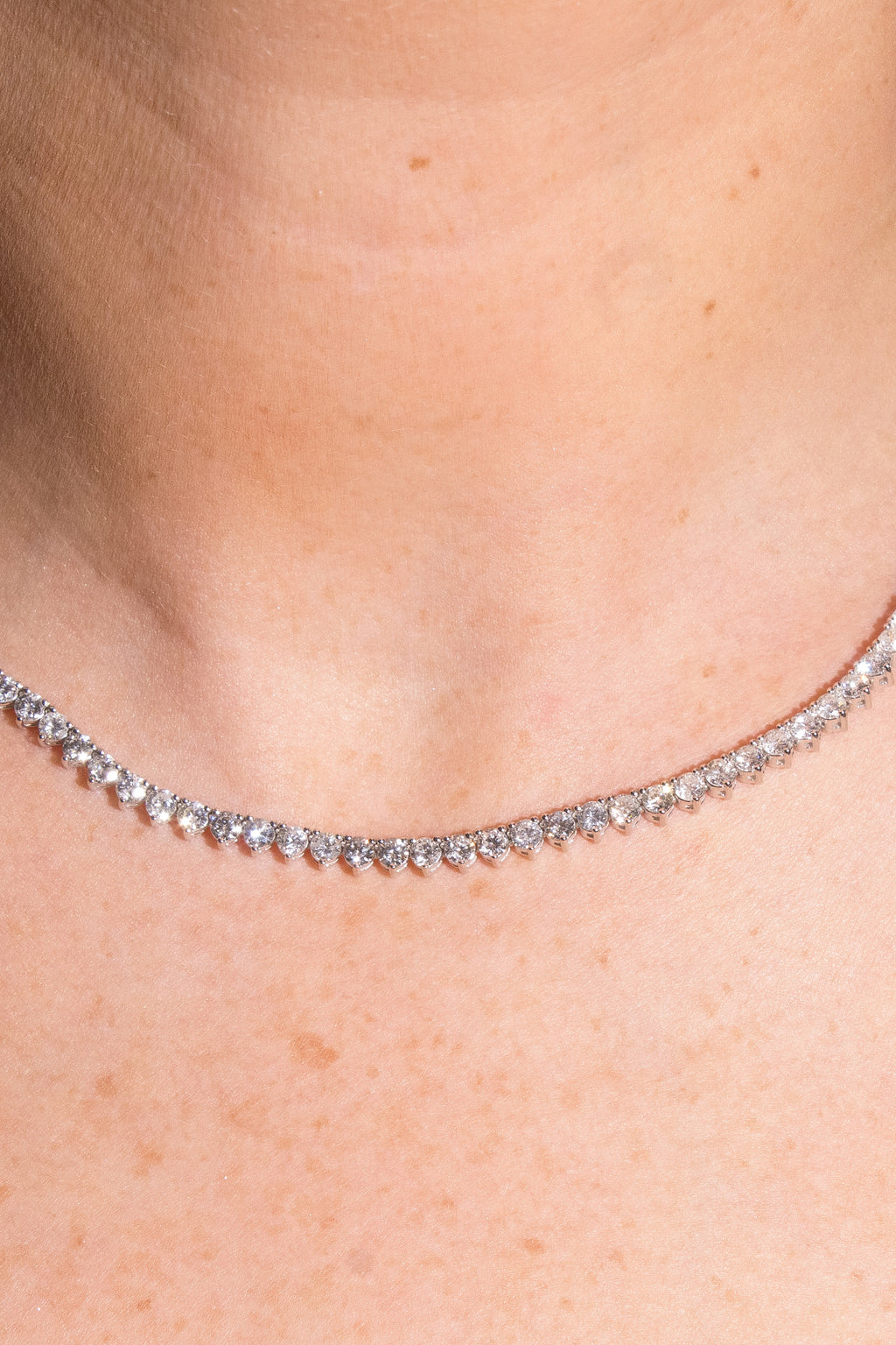 3 Prong Tennis Necklace