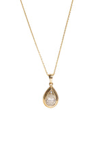 Bezel Set Solitaire Pear Shape Necklace