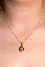 Bezel Set Solitaire Pear Shape Necklace