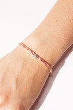 Pink Sapphire Tennis Bracelet with Diamond Heart