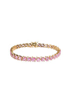 Oval Pink Sapphire & Diamonds Bracelet