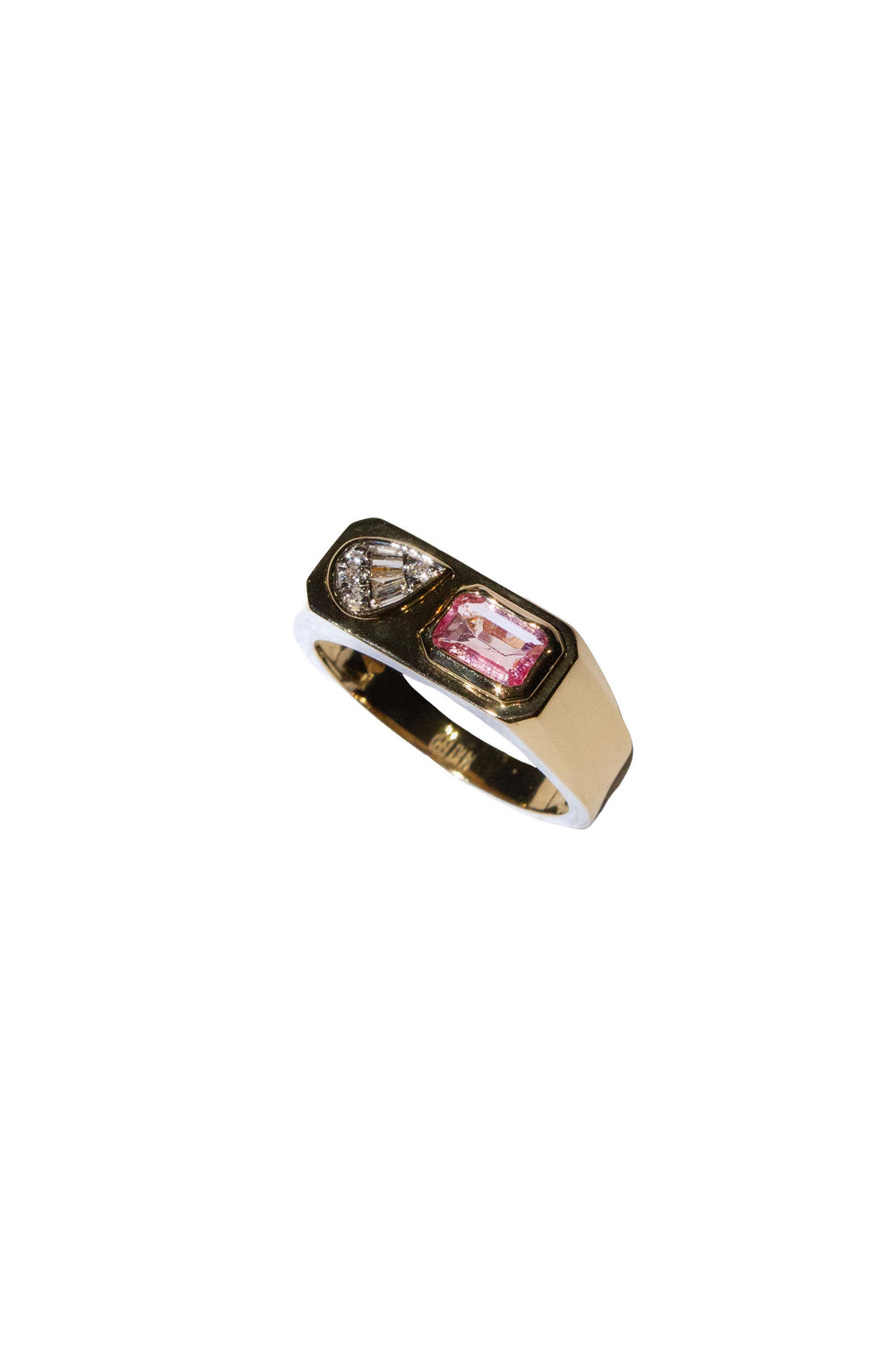 Pink Sapphire & Diamond Ring
