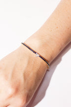 Blue Sapphire Tennis Bracelet with Diamond Heart