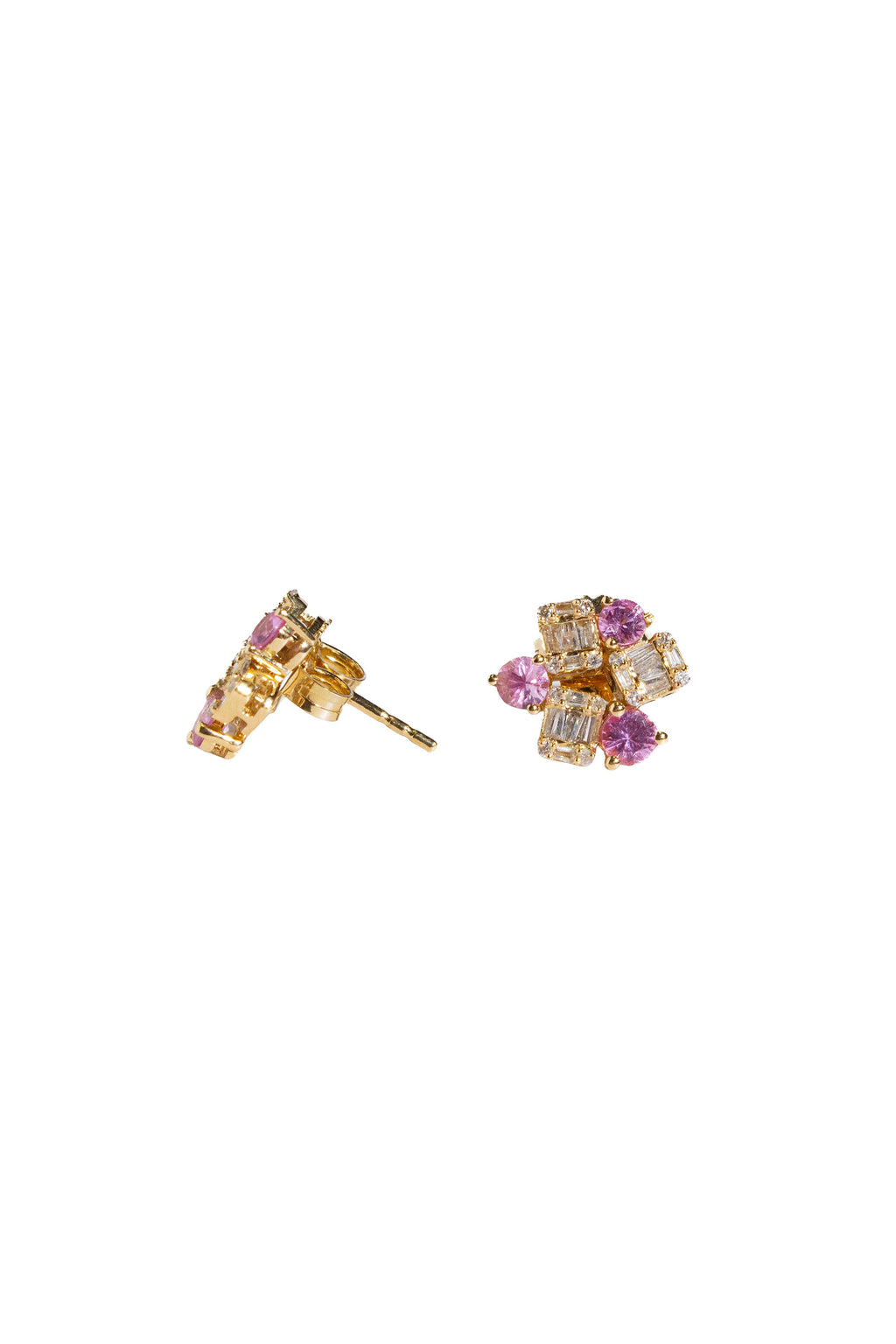 Pink Sapphire & Diamond Earrings