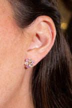 Pink Sapphire & Diamond Earrings